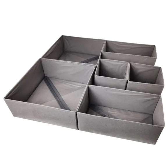 Organizator Sertar pentru Haine din Tesatura, Pliabil, 3 Marimi, 6 Piese