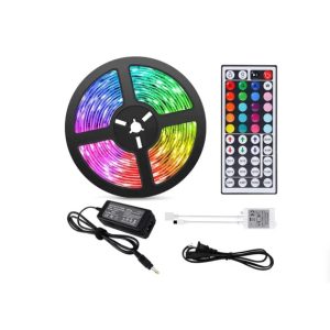 Banda Led RGB 5m, luminozitate reglabila, 300 LED-uri, telecomanda 44 taste